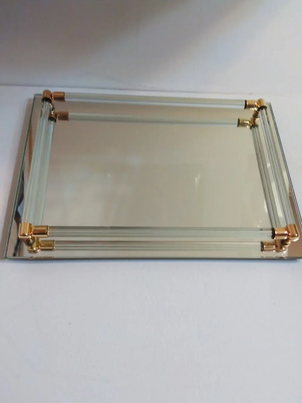 Vintage 80s Avon Mirrored Vanity Tray 11”x8” Dressing Table Feminine Beauty NOS